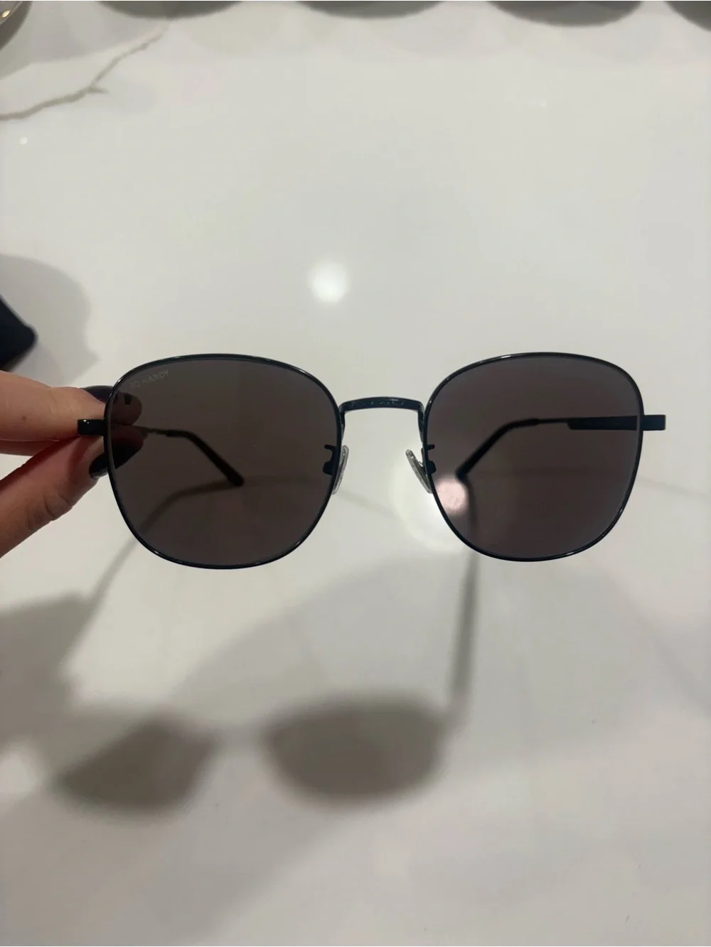 Ed Hardy Black Metal Frame Sunglasses with Dark Lenses